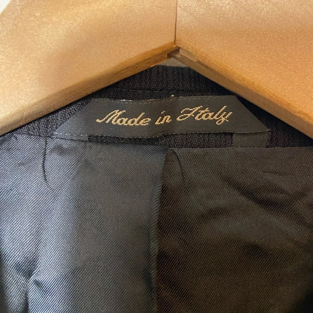 Sergio Valentino Black 3 Button 100% Wool 52 6 L Blazer Jacket Super 100’s